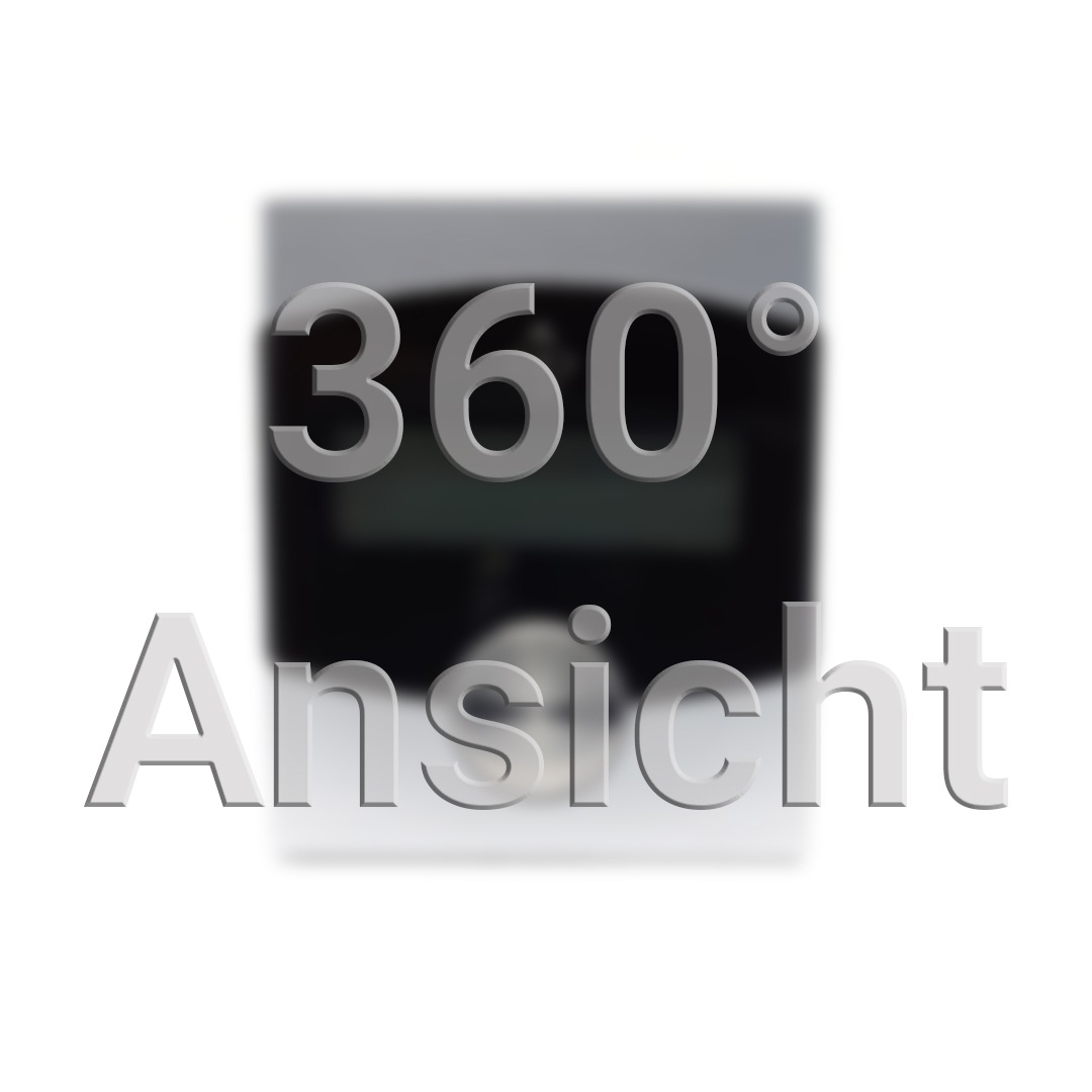 360° Ansicht Vorschaubild. Optisches Auslesegerät für Wasser/Strom/Gaszähler. Silberschwarzes Gehäuse mit kleinem Display und Button.